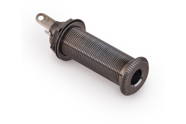  Closed Stereo Jack Socket, for Mounting in Instrument Sides - Black