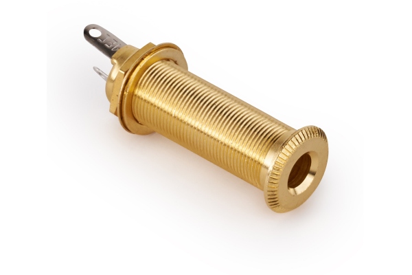  Closed Stereo Jack Socket, for Mounting in Instrument Sides - Gold