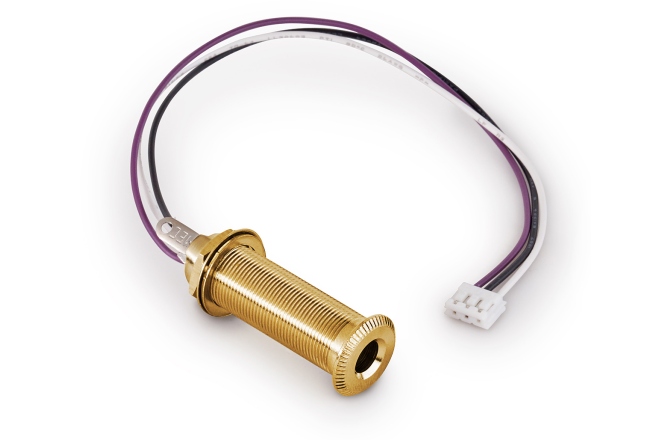 Mufă Endpin Jack MEC Pickups  Closed Stereo Jack Socket, for Mounting in Instrument Sides with R4 Connector - Gold