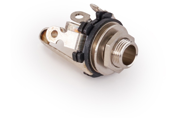 Open 6.3 mm / 1/4 Stereo Jack Socket - Chrome Open 6.3 mm / 1/4 Stereo Jack Socket - Chrome