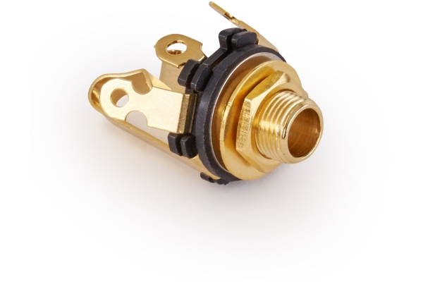 Open 6.3 mm / 1/4 Stereo Jack Socket - Gold Open 6.3 mm / 1/4 Stereo Jack Socket - Gold