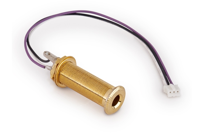 Mufă Jack chitară MEC Pickups  Closed Stereo Jack Socket, for Mounting in Instrument Sides with R5 Connector - Gold