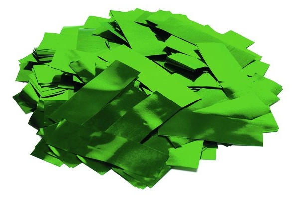 Metallic Confetti rectangular 55x18mm, green, 1kg