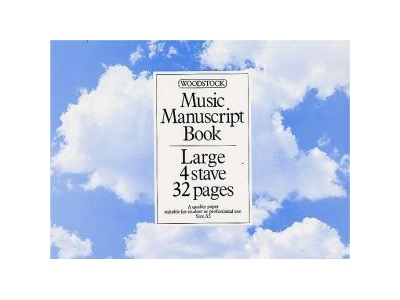 Music Manuscript Book: 4 Stave 32 Pages Large