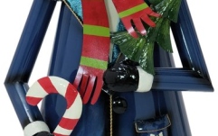 Om de zăpadă, îmbrăcat Europalms Snowman with Coat, Metal, 150cm, blue