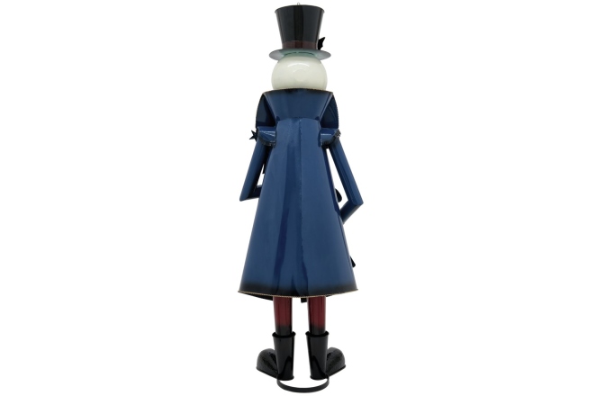 Om de zăpadă, îmbrăcat Europalms Snowman with Coat, Metal, 150cm, blue