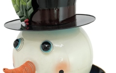 Om de zăpadă, îmbrăcat Europalms Snowman with Coat, Metal, 150cm, blue