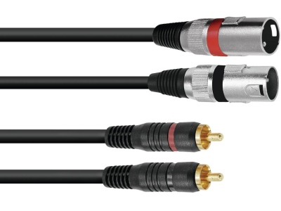 Adaptercable 2xXLR(M)/2xRCA 1.0m bk