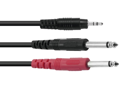 Adaptercable 3.5 Jack/2xJack ECO 3m bk