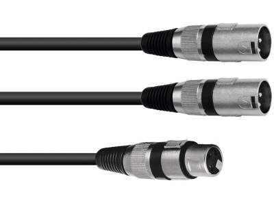 Adaptercable XLR(F)/2xXLR(M) 0,5m bk Adaptercable XLR(F)/2xXLR(M) 0,5m bk