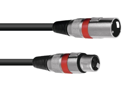 XLR cable 3pin 7.5m bk/rd