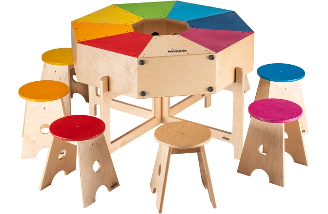 Opt Cajonuri Îmbinate Circular Nino Percussion Classroom Cajon Group Rhythm Set