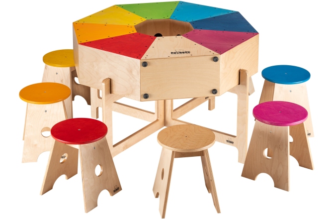 Opt Cajonuri Îmbinate Circular Nino Percussion Classroom Cajon Group Rhythm Set