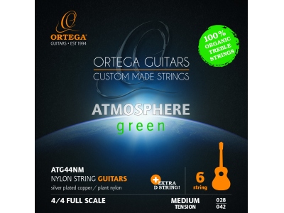 AGS Guitar Strings Organic Nylon Treble - Medium + Extra D String