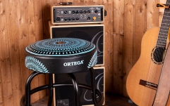  Ortega Bar Stool - 24" Blue kaleidoscope / Black Hardware