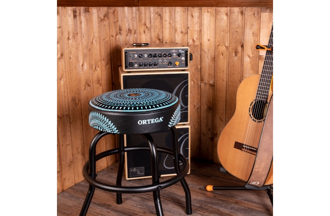 Ortega Bar Stool - 24" Blue kaleidoscope / Black Hardware