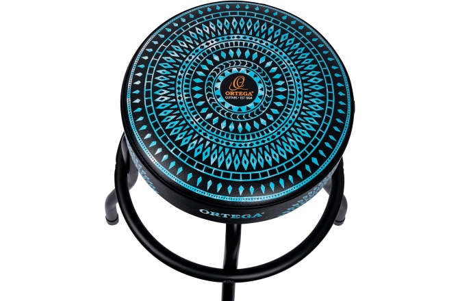 Ortega Bar Stool - 24" Blue kaleidoscope / Black Hardware