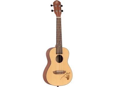 Concert Ukulele - Bonfire Series - Natural Spruce - laser engraved