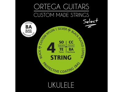 Custom Made Strings ''Select'' for Bariton Ukulele 4 String - Black Nylon / .026/.030