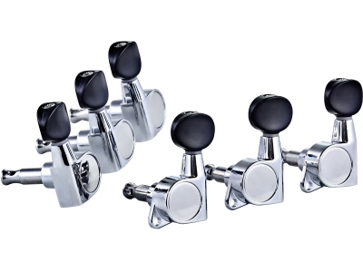 E-Guitar tuning machines, 3+3 - Chrome