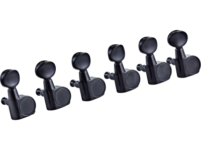 E-Guitar tuning machines, 6 in line - Black