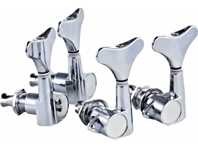 Electric/acoustic bass tuning machines, standard, 4-string Die Cast, 2+2 - Chrome