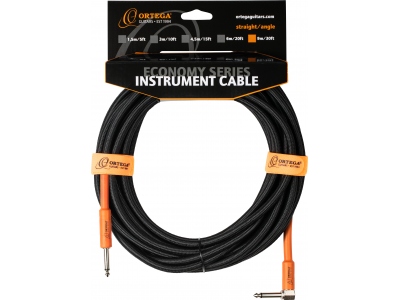 Instrument Cable - 9m/30ft. Black Tweed, STRAIGHT/ANGLE, Economy Series