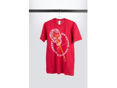 T-Shirt Skull Burgundy Red XL