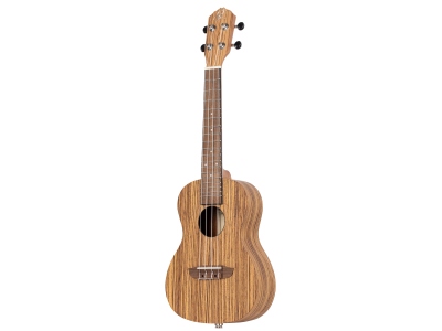 Timber Series Preamp Concert Ukulele Lefty - Natural Zebrawood + Bag