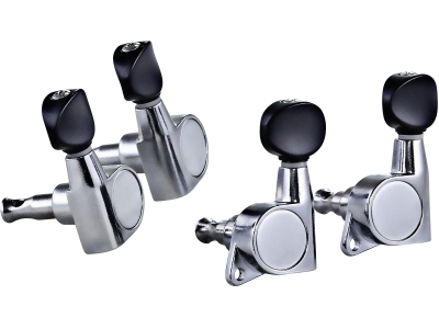 Ukulele Die-Cast, black button, entry level - Chrome