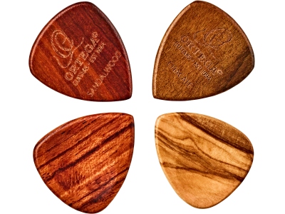 wood picks assortment - 4pc pack / olive / padouk / sandel / chacate