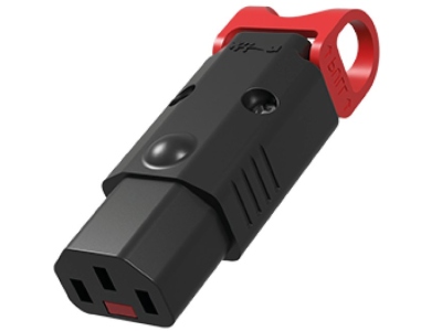 IEC socket rewireable locking straight