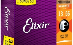Pachet corzi Elixir 3Pack Nanoweb Acoustic Ph Bronze 13-56 16546