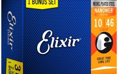 Pachet corzi Elixir 3Pack Nanoweb Electric 10-46 16542