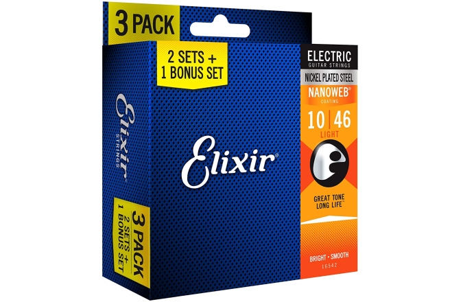 Pachet corzi Elixir 3Pack Nanoweb Electric 10-46 16542
