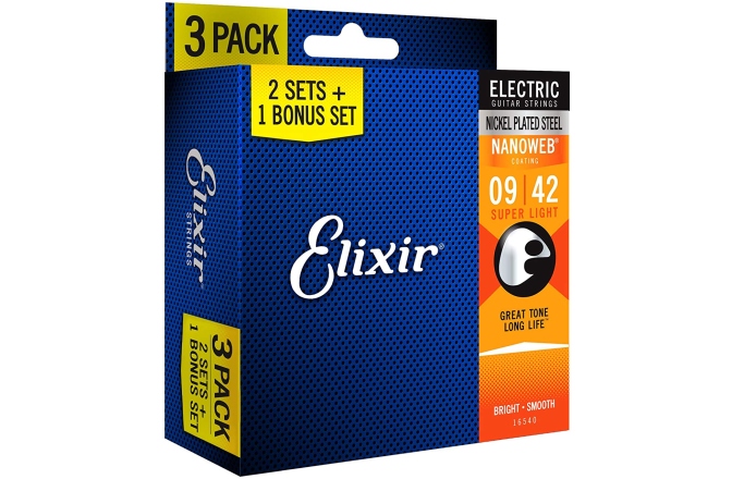 Pachet corzi Elixir 3Pack Nanoweb Electric 9-42 16540