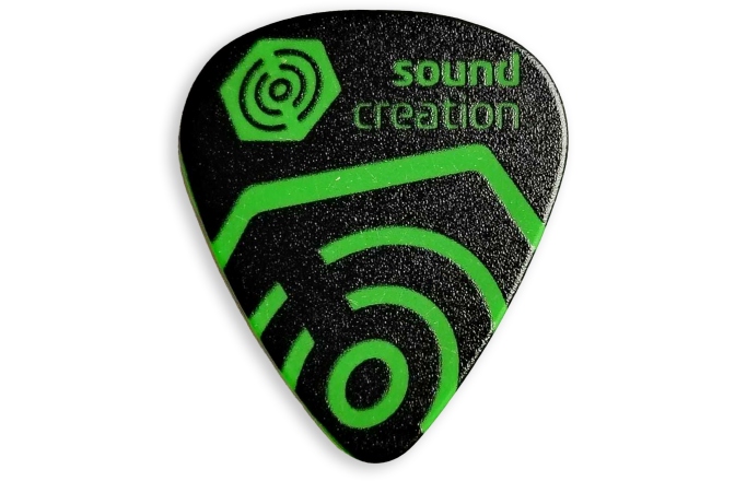 Pană de chitară Soundcreation Logo Green Duralin 0.85mm Medium