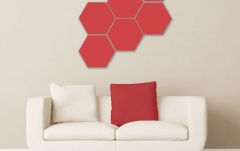 Panou acustic GIK Acoustics DecoShapes Hexagon Acoustic Panel Large 600x50mm Red EJ076