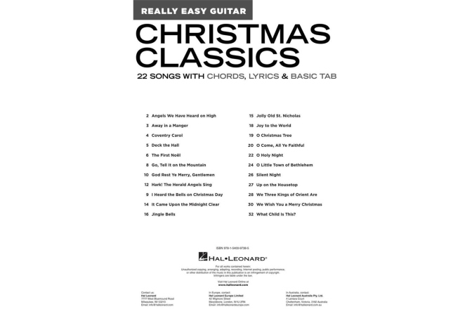 Partituri pentru chitară No brand Christmas Classics - Really Easy Guitar Series