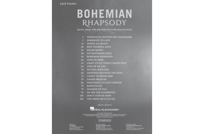 Partituri pentru pian No brand Bohemian Rhapsody Easy Piano