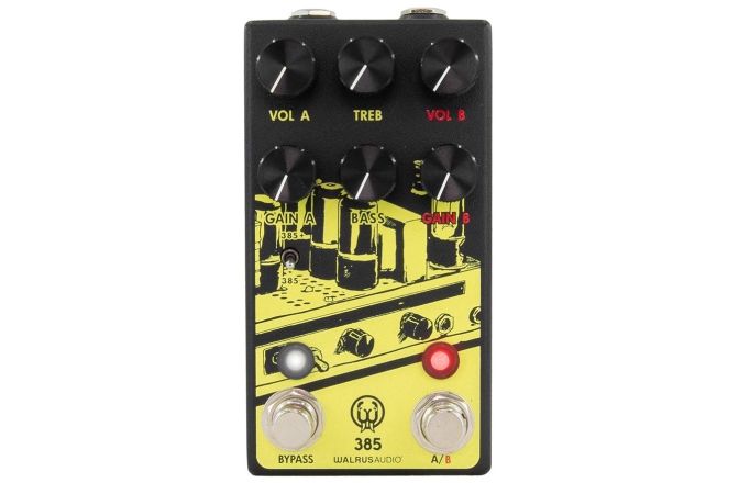 Pedală de Overdrive Walrus Audio 385 MKII (Black/Yellow)