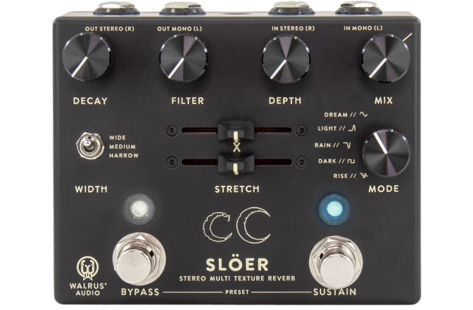 Pedală de reverb stereo Walrus Audio Slöer (Black)