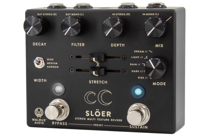 Pedală de reverb stereo Walrus Audio Slöer (Black)
