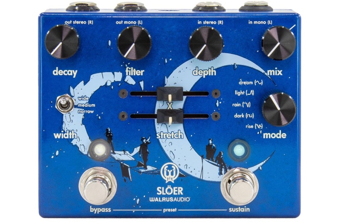 Pedală de reverb stereo Walrus Audio Slöer (Blue)