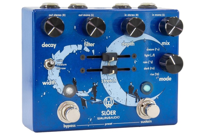 Pedală de reverb stereo Walrus Audio Slöer (Blue)