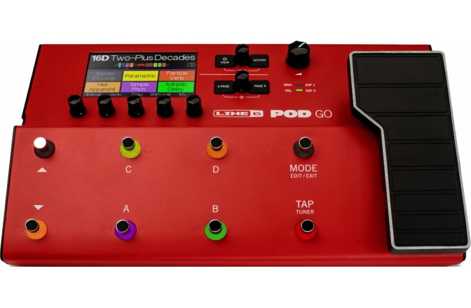 Pedală Multi-Efect de Chitară  Line6 POD GO Red Limited Edition