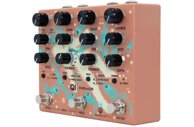 Pedală multi-efect stereo Walrus Audio Qi Etherealizer Terracotta