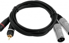 Pereche cabluri interconectare Omnitronic Adaptercable 2xXLR(M)/2xRCA 3m bk