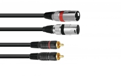 Pereche cabluri interconectare Omnitronic Adaptercable 2xXLR(M)/2xRCA 6m bk