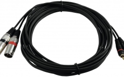 Pereche cabluri interconectare Omnitronic Adaptercable 2xXLR(M)/2xRCA 6m bk